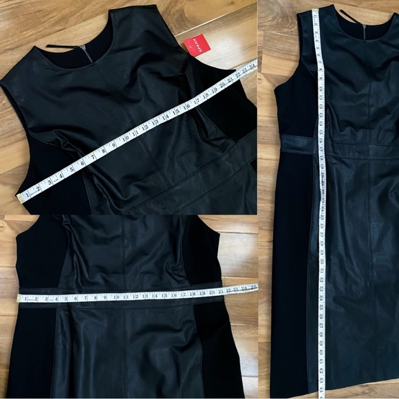 SPANX Faux Leather Sheath Dress Sleeveless Ponte Luxe Valentines Modern Black 2X - Picture 14 of 14